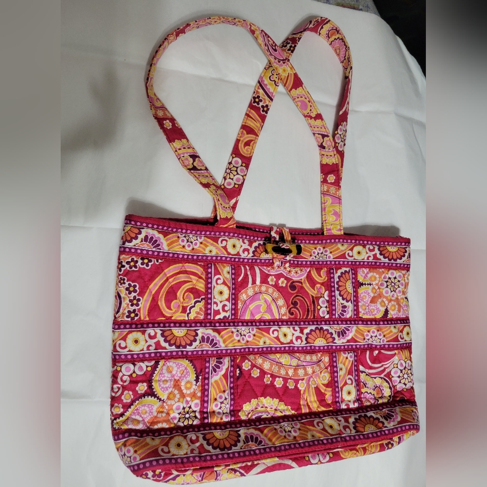 Vera Bradley Tote Raspberry Fizz Pink Paisley Shoulder Bag